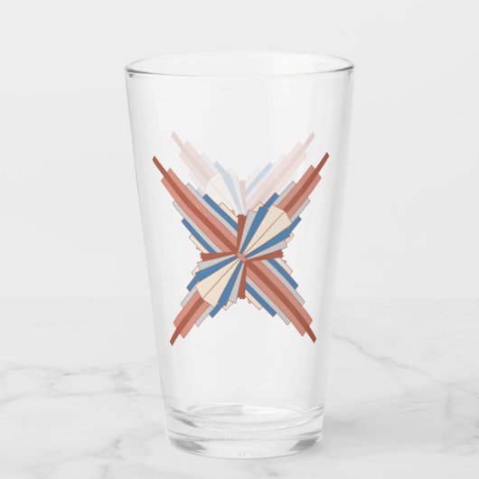 Kunstdeco-elementen in roos goud, bruin en blauw glas (Achterkant)