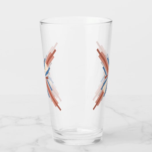 Kunstdeco-elementen in roos goud, bruin en blauw glas (Links)