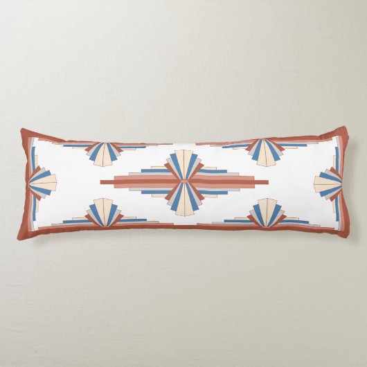 Kunstdeco-elementen in roos goud, bruin en blauw lichaamskussen (Voorkant)