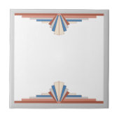 Kunstdeco-elementen in roos goud, bruin en blauw tegeltje (Voorkant)