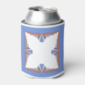 Kunstdeco-elementen in roos goud en blauw blikjeskoeler (Blikje Voorkant)