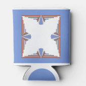 Kunstdeco-elementen in roos goud en blauw blikjeskoeler (Achterkant)