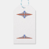 Kunstdeco-elementen in roos goud en blauw cadeaulabel (Achterkant)