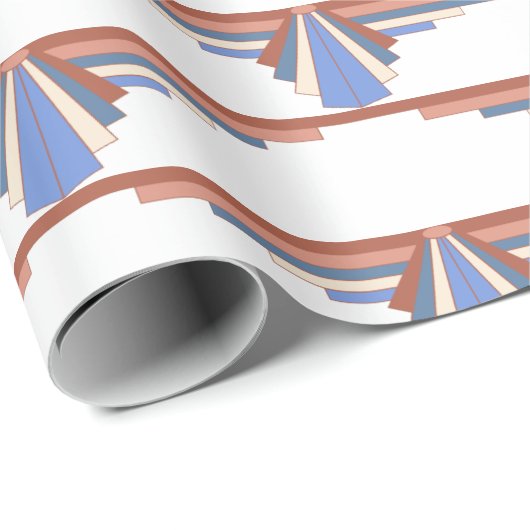 Kunstdeco-elementen in roos goud en blauw cadeaupapier (Rol Hoek)