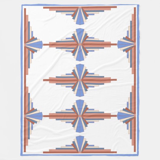 Kunstdeco-elementen in roos goud en blauw fleece deken (Voorkant)