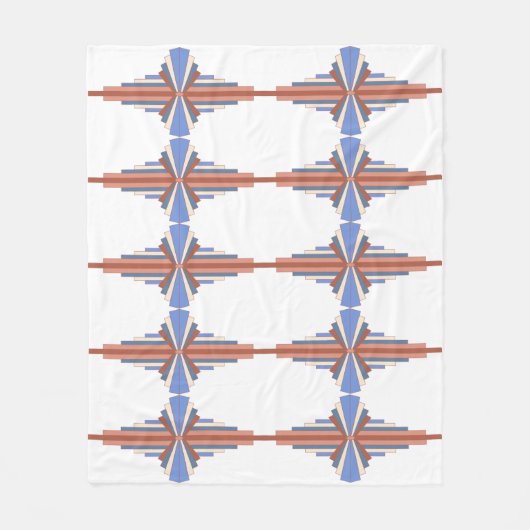 Kunstdeco-elementen in roos goud en blauw fleece deken (Voorkant)