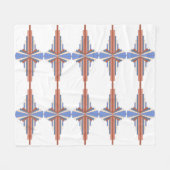 Kunstdeco-elementen in roos goud en blauw fleece deken (Voorkant (Horizontaal))