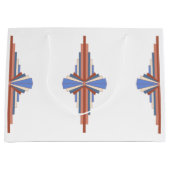 Kunstdeco-elementen in roos goud en blauw groot cadeauzakje (Voorkant)