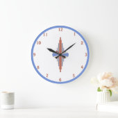 Kunstdeco-elementen in roos goud en blauw grote klok (Huis)