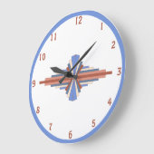 Kunstdeco-elementen in roos goud en blauw grote klok (Hoek)