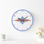 Kunstdeco-elementen in roos goud en blauw grote klok (Huis)