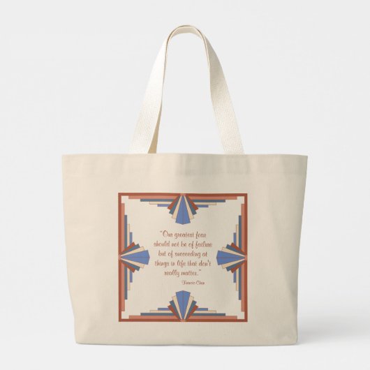 Kunstdeco-elementen in roos goud en blauw grote tote bag (Achterkant)
