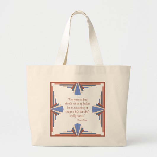 Kunstdeco-elementen in roos goud en blauw grote tote bag (Voorkant)