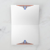 Kunstdeco-elementen in roos goud en blauw kaart (Binnen)