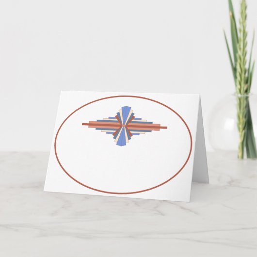 Kunstdeco-elementen in roos goud en blauw kaart (Voorkant)