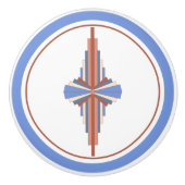 Kunstdeco-elementen in roos goud en blauw keramische knop (Voorkant)