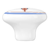 Kunstdeco-elementen in roos goud en blauw keramische knop (Zijkant)