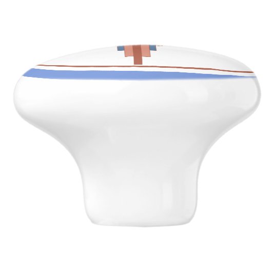 Kunstdeco-elementen in roos goud en blauw keramische knop (Zijkant)