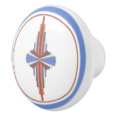 Kunstdeco-elementen in roos goud en blauw keramische knop (Rechts)