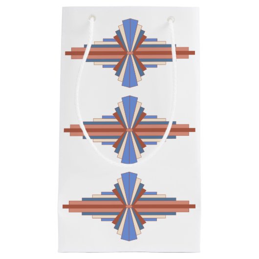 Kunstdeco-elementen in roos goud en blauw klein cadeauzakje (Voorkant)