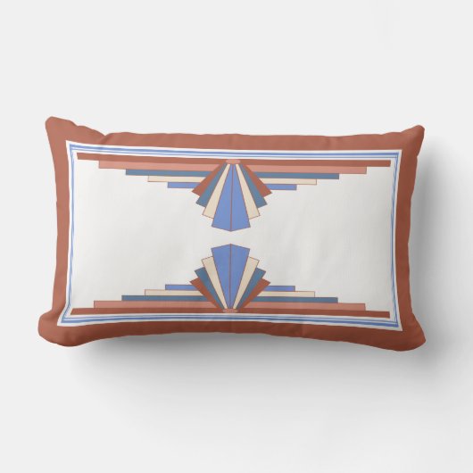 Kunstdeco-elementen in roos goud en blauw kussen (Voorkant)