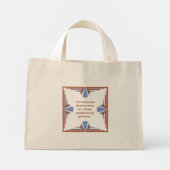 Kunstdeco-elementen in roos goud en blauw mini tote bag (Achterkant)