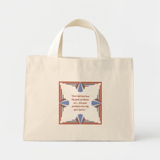 Kunstdeco-elementen in roos goud en blauw mini tote bag (Voorkant)