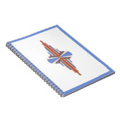 Kunstdeco-elementen in roos goud en blauw notitieboek (Rechterzijde)