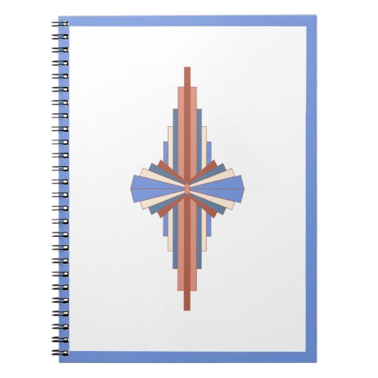 Kunstdeco-elementen in roos goud en blauw notitieboek (Voorkant)