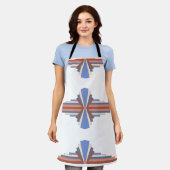 Kunstdeco-elementen in roos goud en blauw schort (Gedragen)