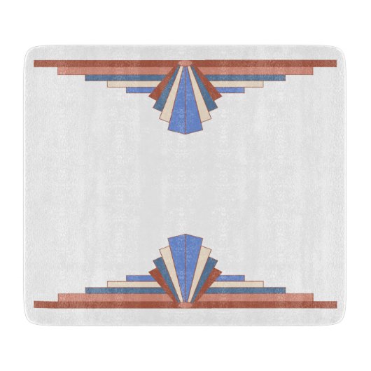 Kunstdeco-elementen in roos goud en blauw snijplank (Voorkant)