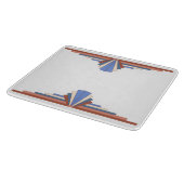 Kunstdeco-elementen in roos goud en blauw snijplank (Hoek)