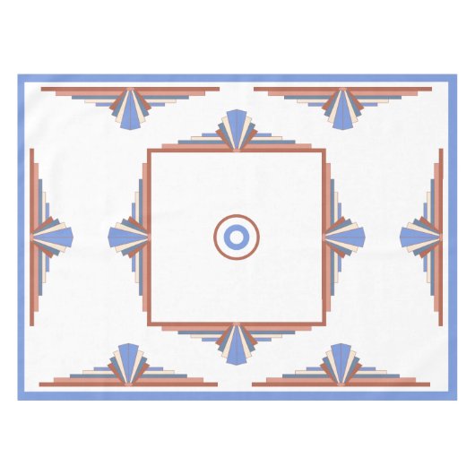 Kunstdeco-elementen in roos goud en blauw tafelkleed (Voorkant (Horizontaal))