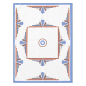 Kunstdeco-elementen in roos goud en blauw tafelkleed (Voorkant)