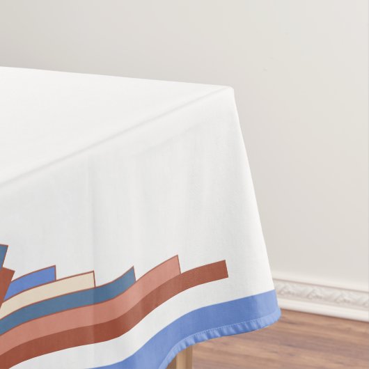 Kunstdeco-elementen in roos goud en blauw tafelkleed (Voorbeeld)