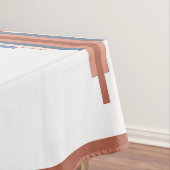 Kunstdeco-elementen in roos goud en blauw tafelkleed (Voorbeeld)