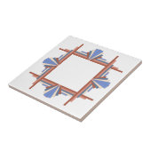 Kunstdeco-elementen in roos goud en blauw tegeltje (Zijkant)