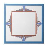 Kunstdeco-elementen in roos goud en blauw tegeltje (Voorkant)