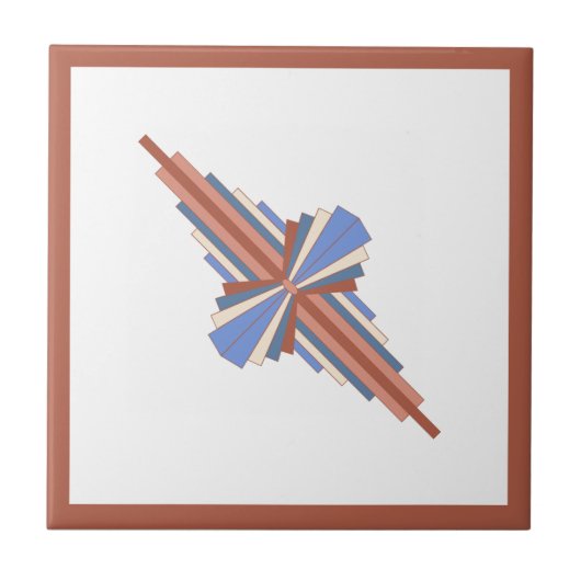 Kunstdeco-elementen in roos goud en blauw tegeltje (Voorkant)