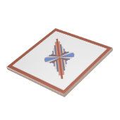 Kunstdeco-elementen in roos goud en blauw tegeltje (Zijkant)