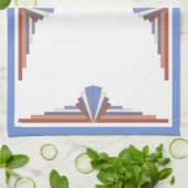 Kunstdeco-elementen in roos goud en blauw theedoek (Gevouwen)