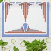 Kunstdeco-elementen in roos goud en blauw theedoek (Gevouwen)