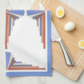 Kunstdeco-elementen in roos goud en blauw theedoek (Quarter Fold)