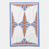 Kunstdeco-elementen in roos goud en blauw theedoek (Verticaal)