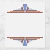 Kunstdeco-elementen in roos goud en blauw wijn etiket (Enkel label)