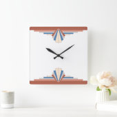 Kunstdeco-elementen in roos goud & wazige blauw01 vierkante klok (Huis)