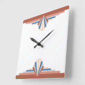 Kunstdeco-elementen in roos goud & wazige blauw01 vierkante klok (Hoek)