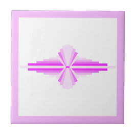 Kunstdeco-elementen in roze tegeltje