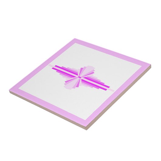 Kunstdeco-elementen in roze tegeltje (Zijkant)