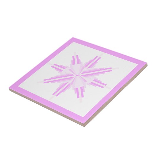 Kunstdeco-elementen in roze tegeltje (Zijkant)